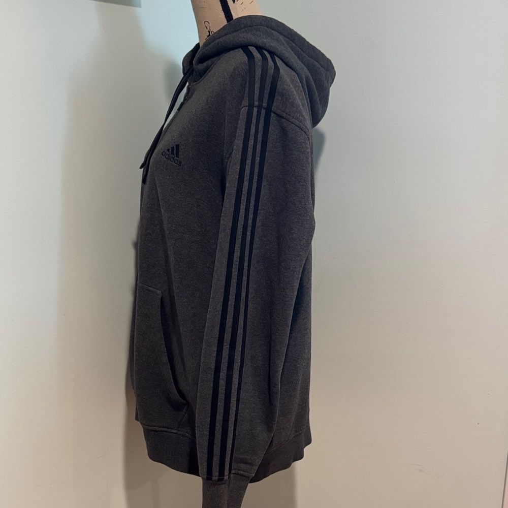 Adidas Men's Dark Gray Zip-Up hoodie size XL - Picture 5 of 9
